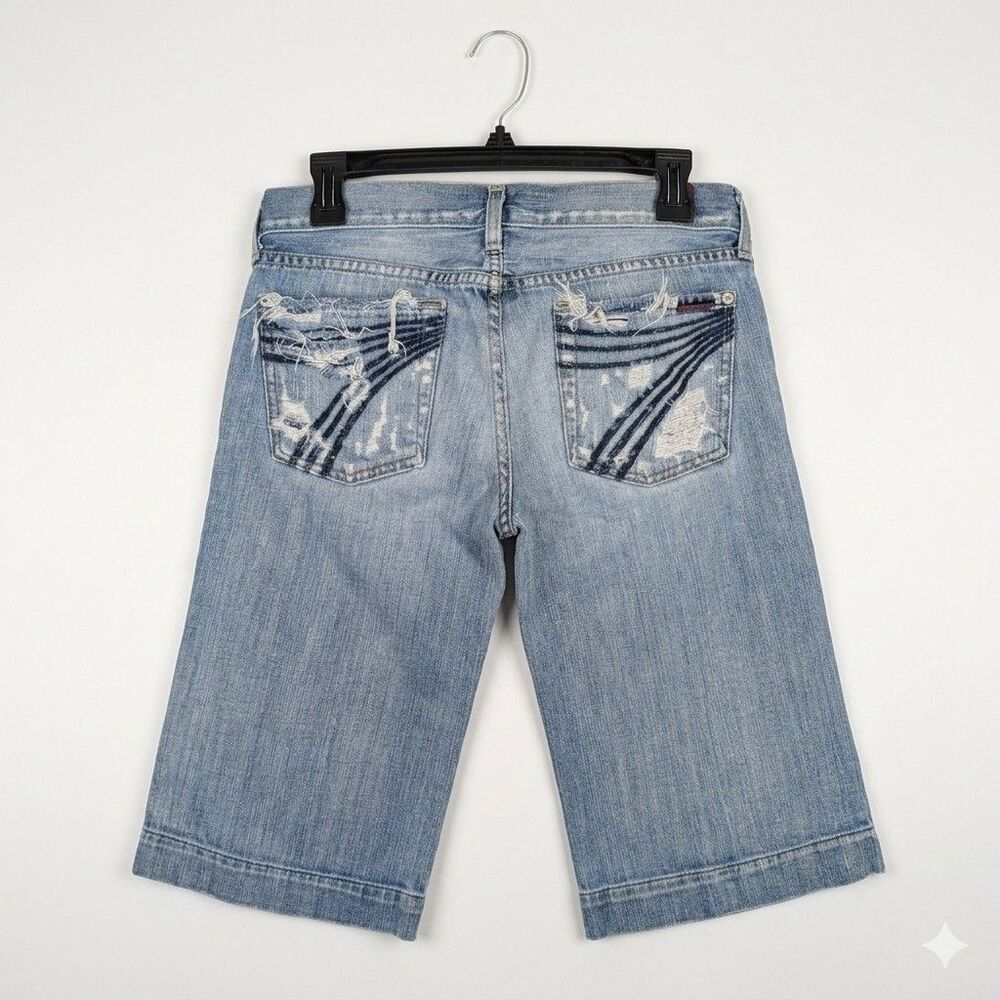 7 For All Mankind 7FAM Distressed Bermuda Dojo Shorts Size 27